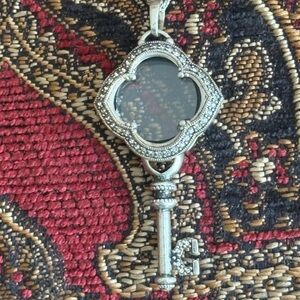 Origami Owl Silver Key Necklace with Crystal Accents and .925 chain included